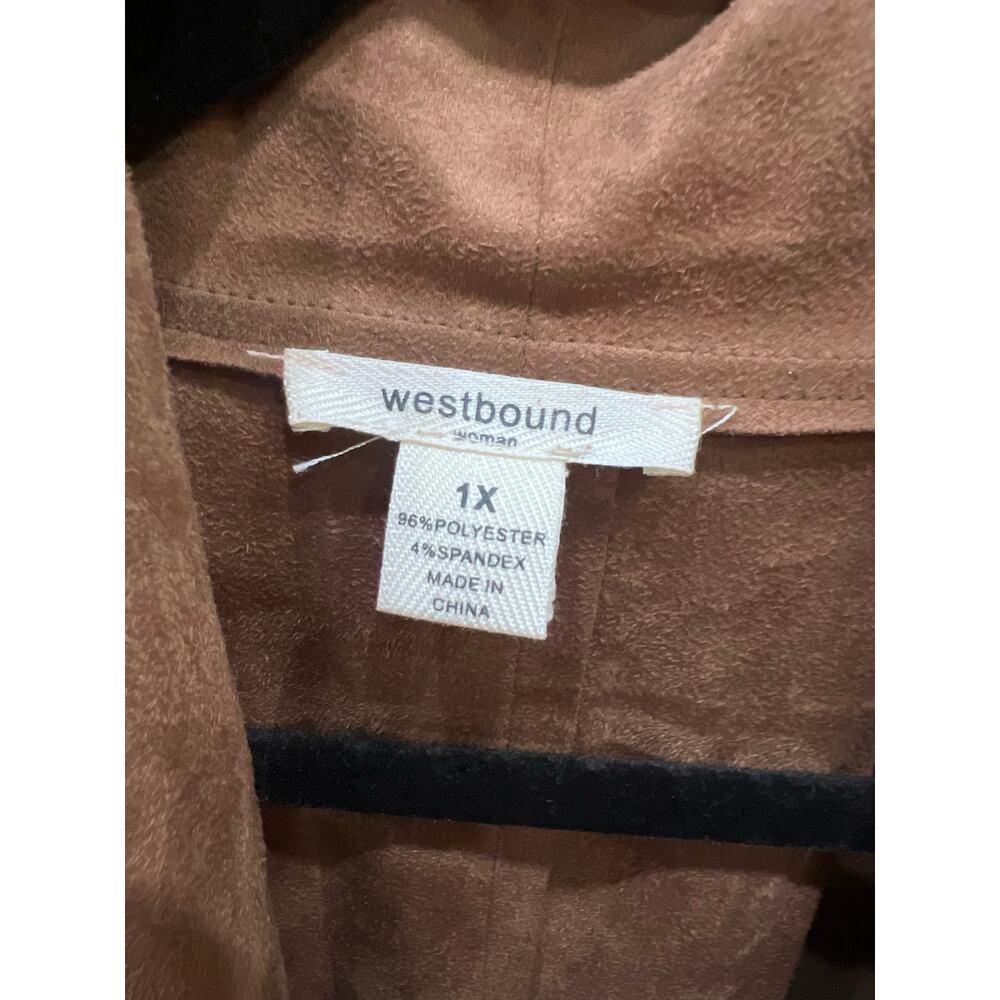 Westbound Women's Brown Sleeveless Vest 1X - Picture 3 of 5